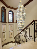 Crystal Spiral Pendant Light Chandelier Loft Luxury Staircase Elegant Upscale