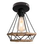 Retro Metal Cage Ceiling Lamp E27 for Indoor Lighting by Afralia™