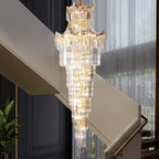 Crystal Duplex Chandelier: Luxury Living & Stair Lamp for Loft Apartment & Villa