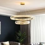 Round Crystal LED Pendant Chandelier for Luxury Dining Room and Bedroom Lighting