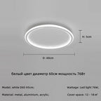 Modern Round Iron LED Ceiling Light for Bedroom, Foyer, and Study