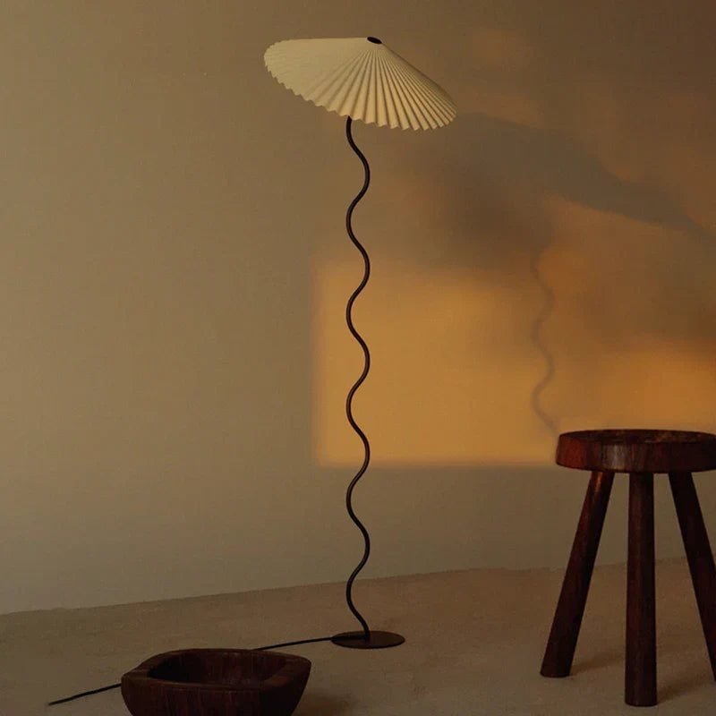 Pleated Fabric LED Floor Lamp - Nordic Minimalist Design