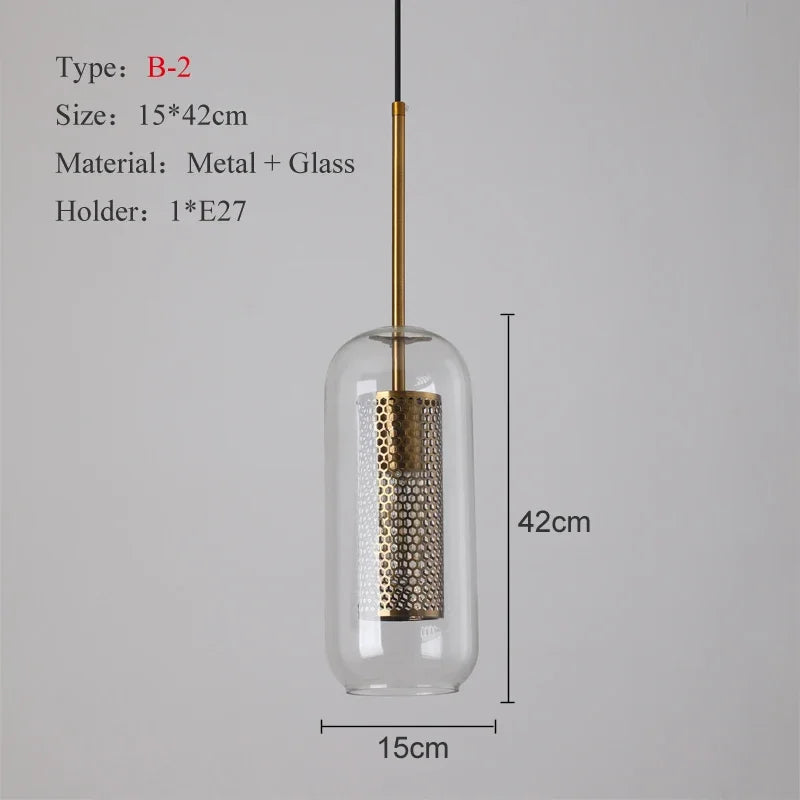 Mesh Pendant Light: Nordic Design Sliver Bronze Transparent Lampshade for Kitchen and Dining