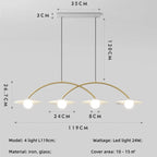 Nordic White Iron LED Chandelier with Hanging Pendant Lighting