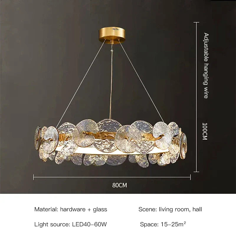 Lotus Leaf LED Chandeliers: Modern Lighting Fixtures for Living Room, Bedroom, Dining Table