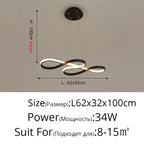 Nordic Minimalist LED Chandelier: Modern Aluminum Copper Pendant Lamp for Home Decor