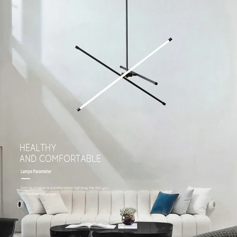 Modern Nordic Iron LED Chandelier for Living Room Bedroom - Minimalist Indoor Pendant Lighting