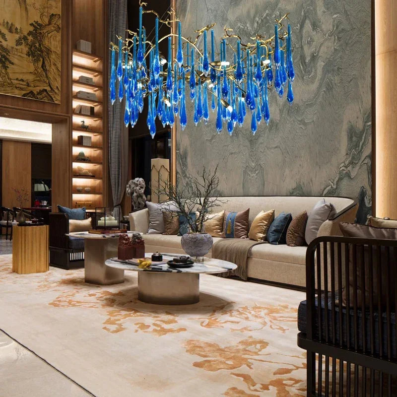 Copper Crystal Chandelier: Customizable LED Lighting for Luxury Living Rooms