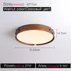 Walnut Round Ceiling Lamp by - Modern Japanese Nordic Bedroom Dining Room Lighting