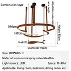 Modern Leather LED Chandelier Dimmable for Home Decoration Lighting Fixtures