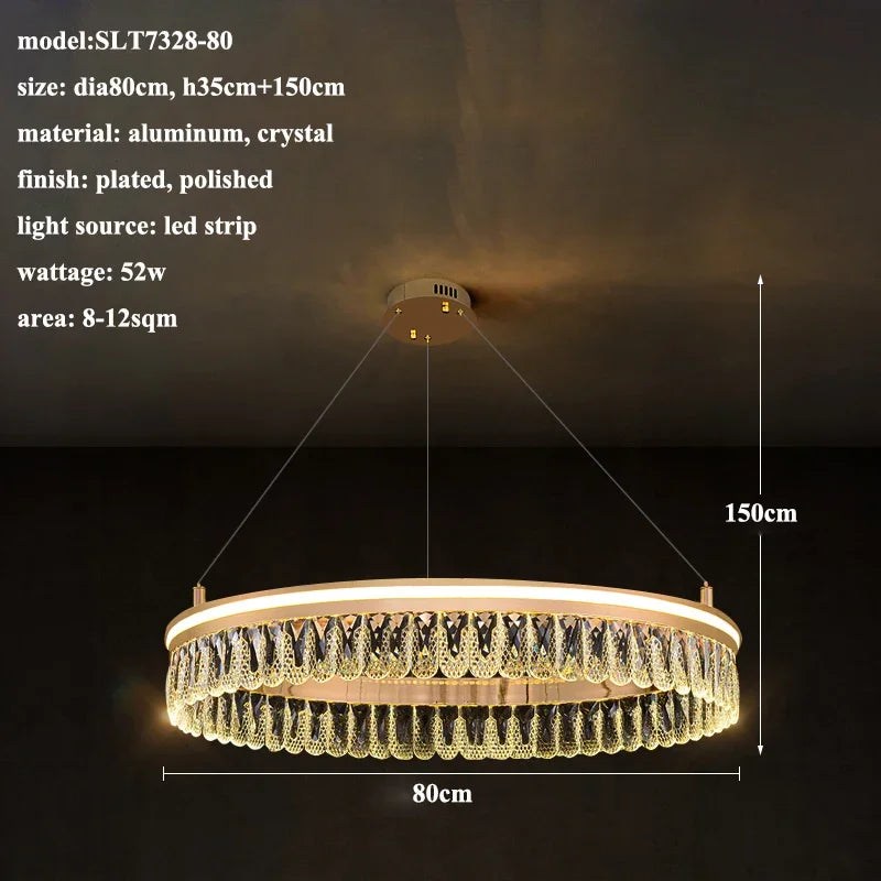 2024 Modern Crystal LED Chandelier for Living & Dining Room Decor