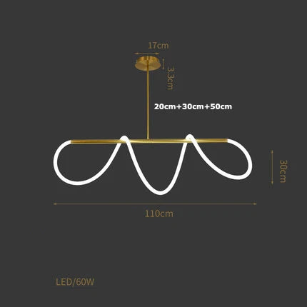 Modern Designer Chandelier for Living Room, Dining Table, Bar - Lines Lighting