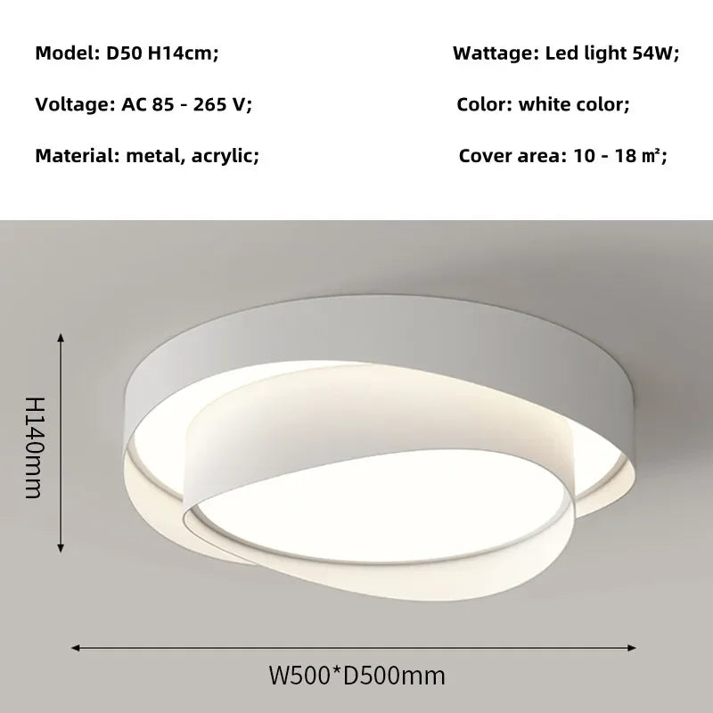 Modern White LED Ceiling Light - Nordic Minimalism Luminarias for Bedroom