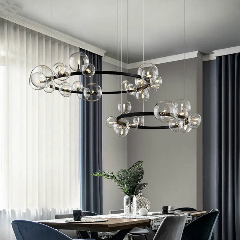 Glass Ball G9 LED Chandelier: Modern Minimalist Nordic Design