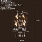 Iron Birdcage Crystal Chandelier: Spherical Pendant Light for Home Decor