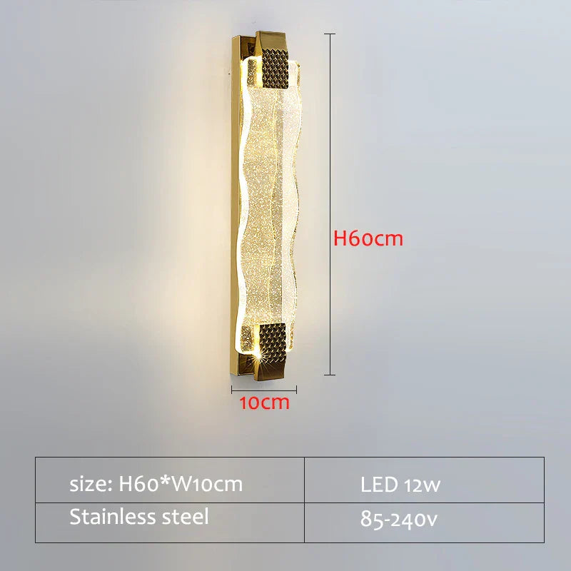Crystal LED Wall Sconce: Luxury Gold Light Fixture for Home Decor