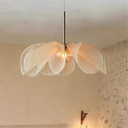 Flower Pendant Lamp: Nordic Fabric LED Light for Bedroom, Living Room & Dining Area