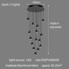 Metal Globe Lens Chandelier for Living Room Kitchen Bedroom Staircase