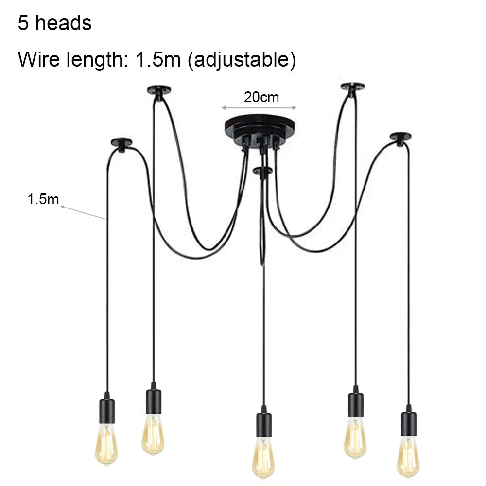 Spider Pendant Lights: Vintage Industrial Hanging Chandelier for Bar, Cafe Decor