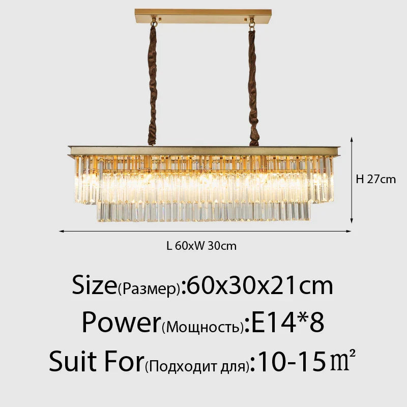 Crystal Ceiling Chandelier: Modern Vintage Hanging Light for Living Dining Room
