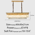 Crystal Ceiling Chandelier: Modern Vintage Hanging Light for Living Dining Room