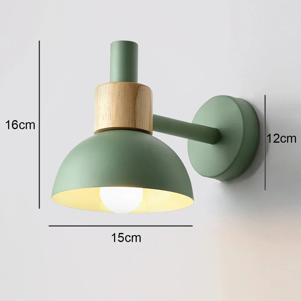 Modern Nordic Wood Wall Lamp Sconce Light LED Indoor Lighting Bedroom Living Room