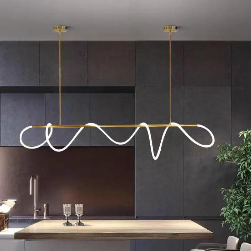 LED Long Hose Chandelier for Dining Room Kitchen Bar Pendant Lamp
