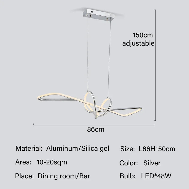 Gold LED Chandeliers: Modern Kitchen & Restaurant Lighting Fixtures