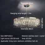 Crystal Circle LED Chandelier for Modern Luxury Living Room Decor