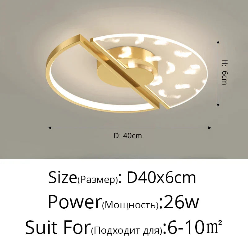 Luxury LED Feather Ceiling Light: Modern Dimmable Fixture for Bedroom & Living Room