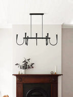 Black Pendant Chandelier: Luxury French Style Candle Hanging Light for Kitchen Island