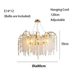 Gold Glass LED Crystal Chandeliers for Luxe Dining Room Decor