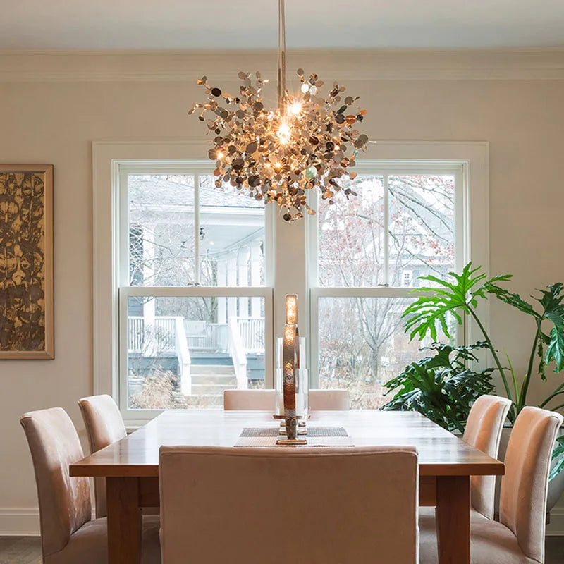 Stainless Steel Chandelier Pendant Lamp LED Dining Table Lighting Fixture