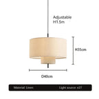 Handmade Fabric Chandelier: Retro Hanging Lamp for Home & Office