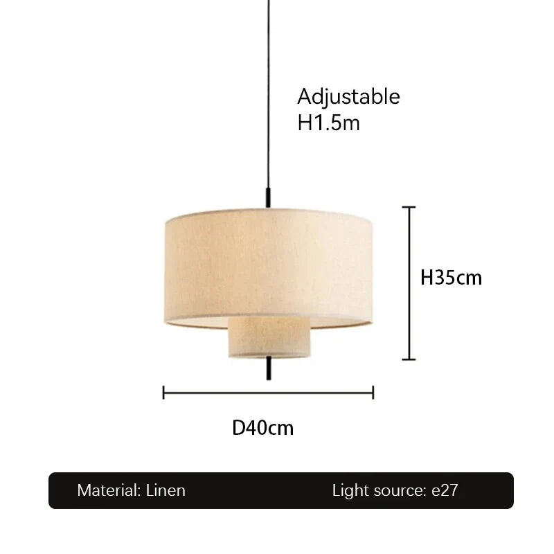 Handmade Fabric Chandelier: Retro Hanging Lamp for Home & Office