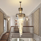 Crystal Luxury Chandelier: Designer Post-modern Duplex Living Room Long Chandelier