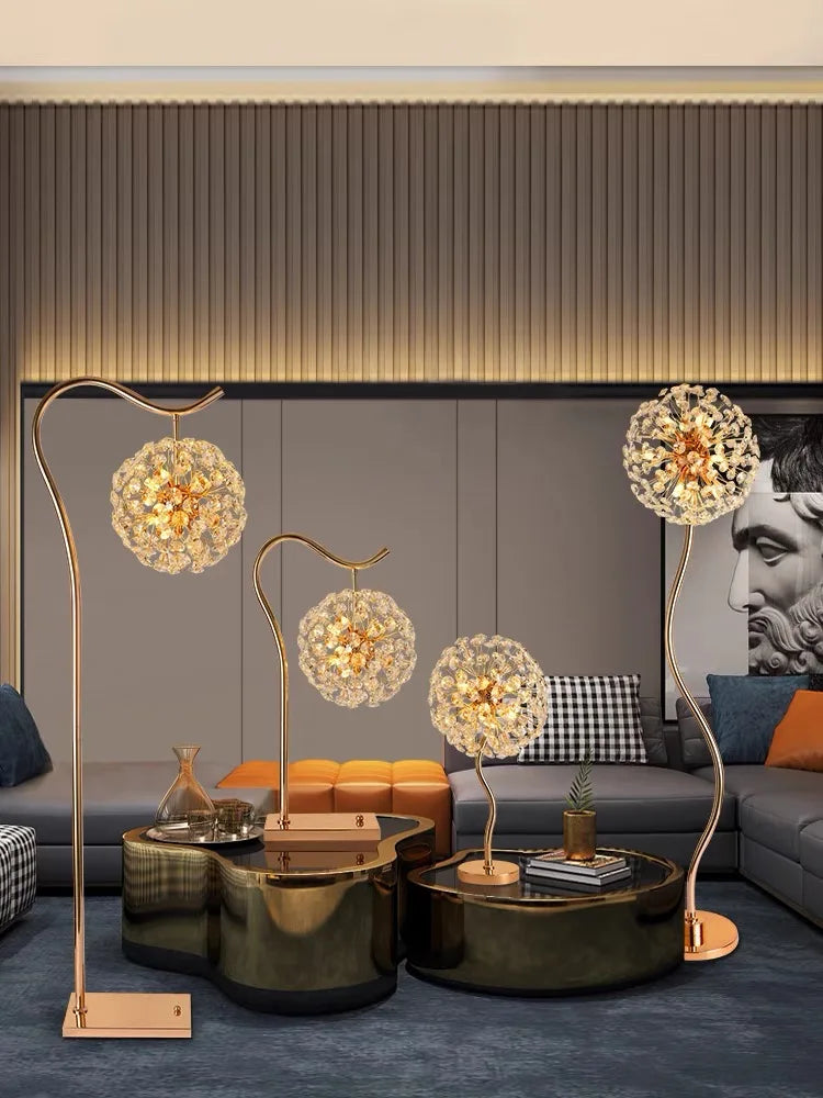 LED Sunflower Crystal Floor Lamp for Home Decor in Living Room or Bedroom