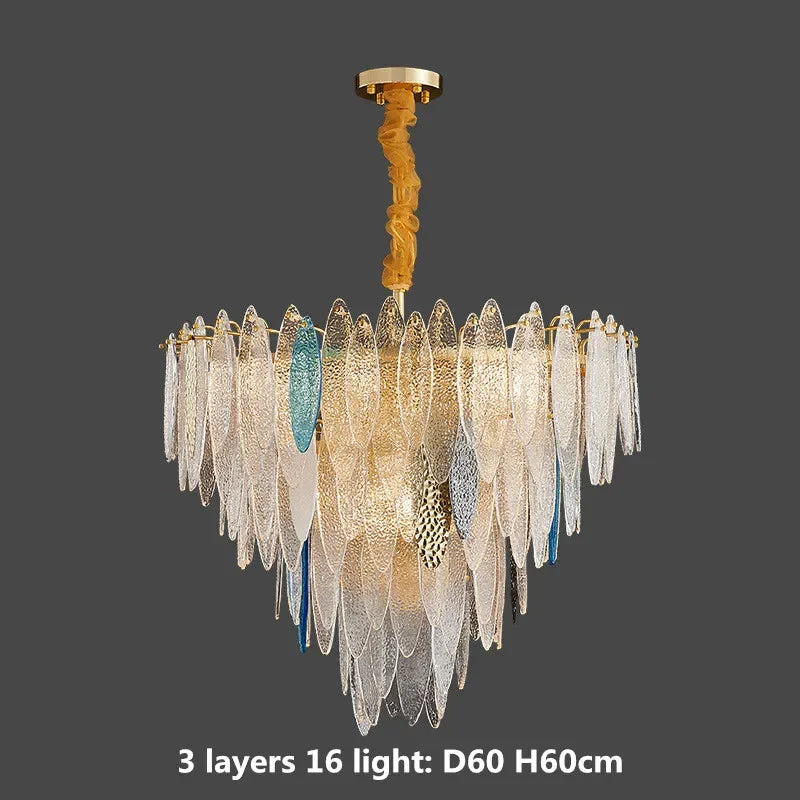 Gold Metal Chain LED Pendant Lights for Modern Luxury Living Room