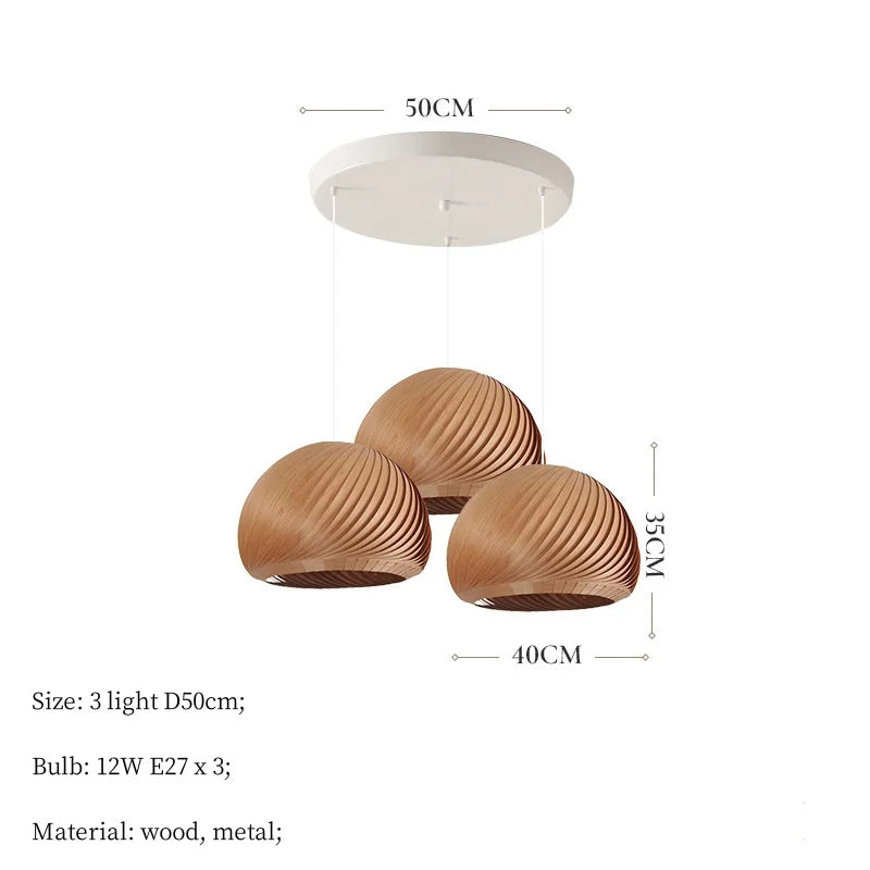 Wood Veneer Pendant Lights for Dining Room Décor