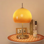 Retro Glass Gradient Orange Mushroom LED Floor Lamp for Living Room & Bedroom