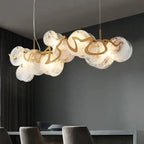 Glass Lustre Gold Iron Pendant Light for Modern Dining Room