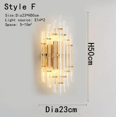 Gold Crystal Bracket Light: Stylish Lighting Fixtures for Home Wall Decor