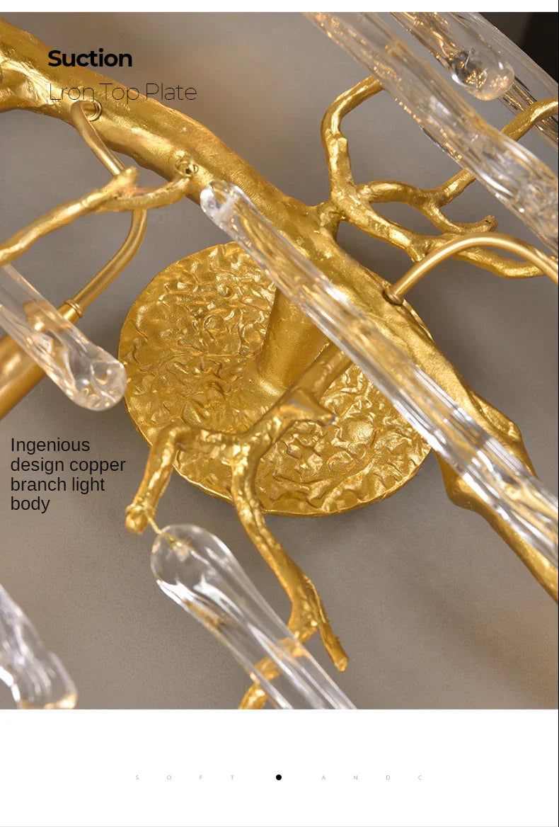 Crystal Wall Lamp Living Room Bedroom Bedside Art Light