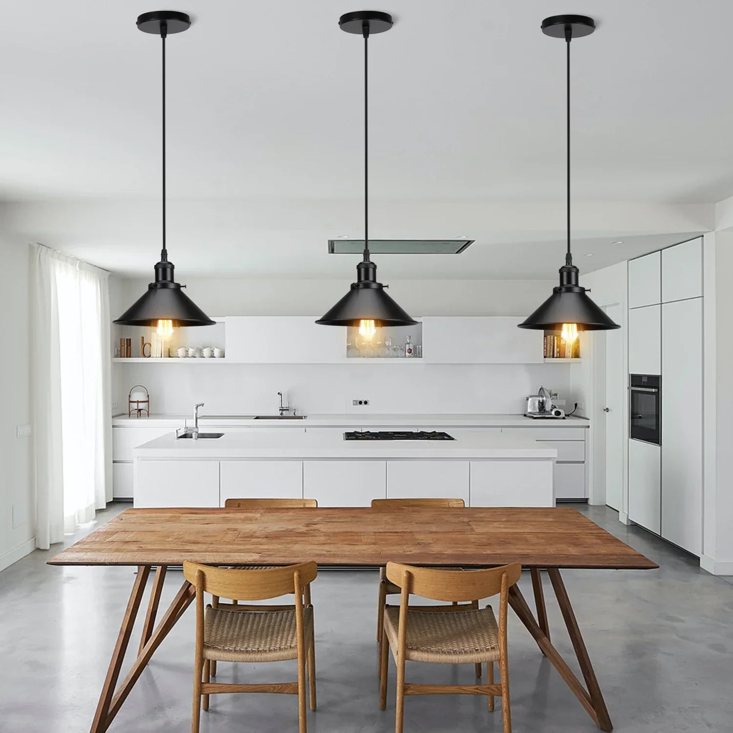 Iron Pendant Light for Dining Room, Kitchen, and Bedroom