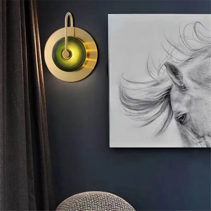 Glass Led Metal Wall Art Light | Nordic Minimalist & Vintage Decor for Living Room