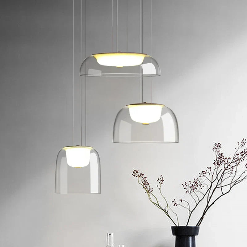 Glass Nordic Pendant Light: Modern LED Hanging Lamp for Home Decor