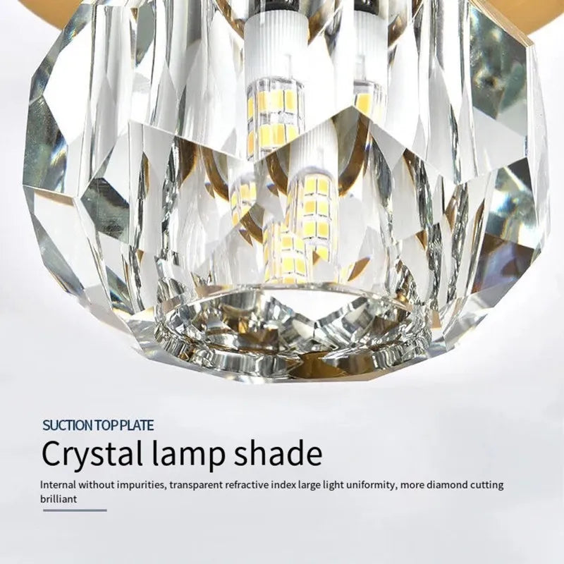 Crystal Entrance Ceiling Lamp: Modern Minimalist LED Balcony Light