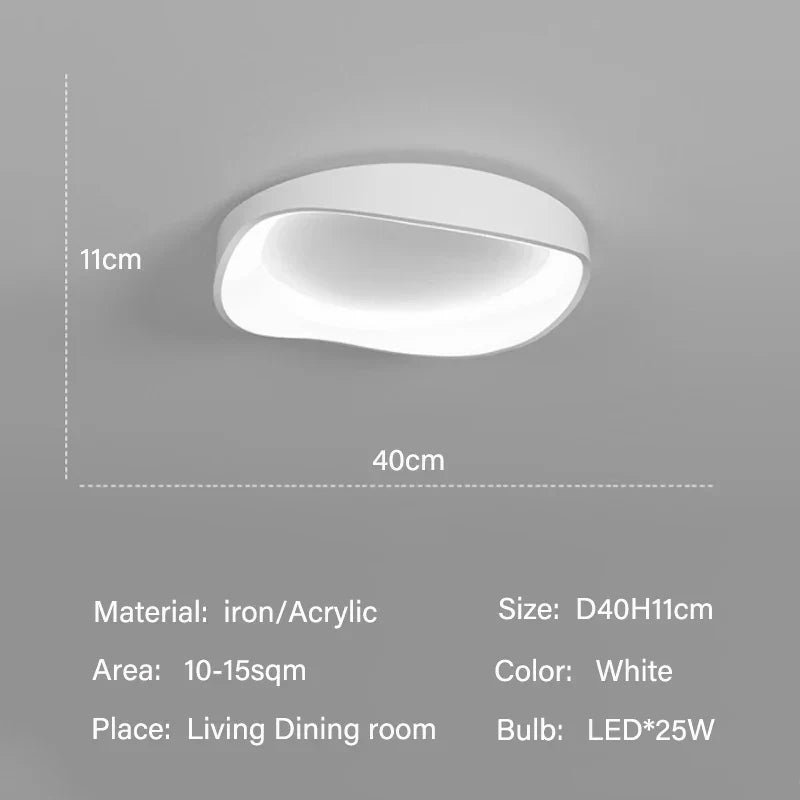 White LED Ceiling Chandelier for Living Room Bedroom with Remote Control