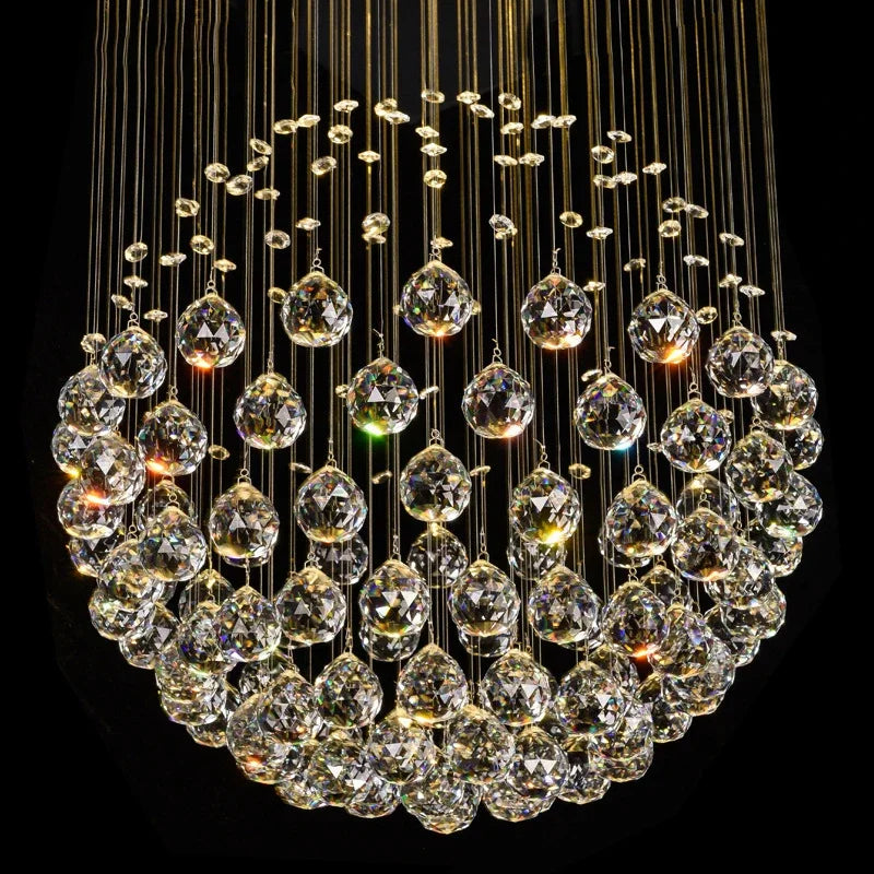 K9 Crystal Ball LED Ceiling Chandelier for Living Dining Room Bedroom Home Decor