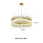 Modern Luxury Glass LED Chandelier Dining Room Dimmable Pendant Lamp